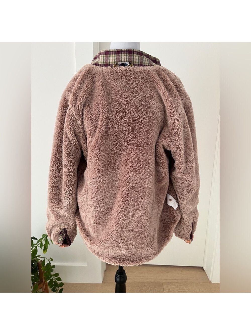 BLACK YAK Zip Front Flannel & Knit Exterior Fuzzy Cozy Fleece Interior Apres Ski - Picture 9 of 17
